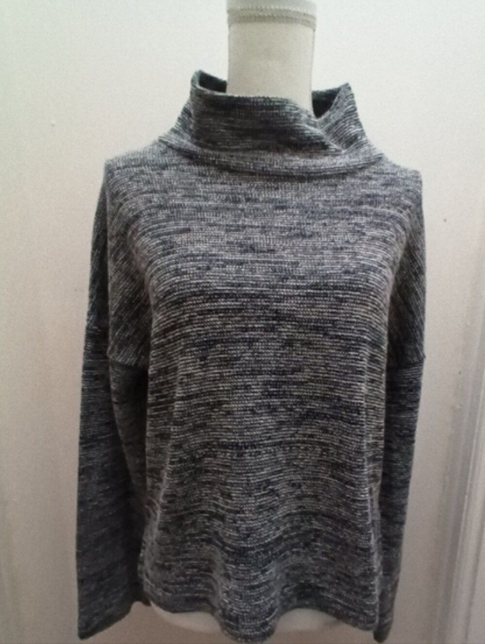 MADEWELL Women's Navy Marled Mock Neck Sweater Medium